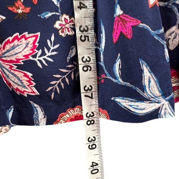 Old Navy Dress Womens Medium Blue Floral Rayon Boho Long Sleeve Mini Keyhole NEW - Picture 9 of 14